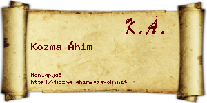 Kozma Áhim névjegykártya